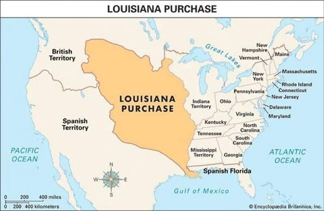 The U.S. purchased the Louisiana Territory from France for $15 million in 1803.