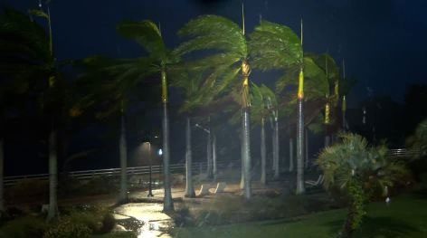 Rain and wind in Bradenton, Florida, on October 9.