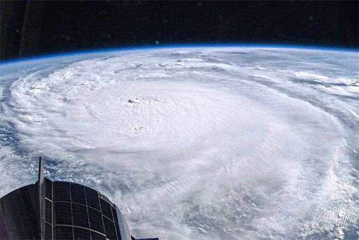 Image of Hurricane Milton hitting the eastern United States last October