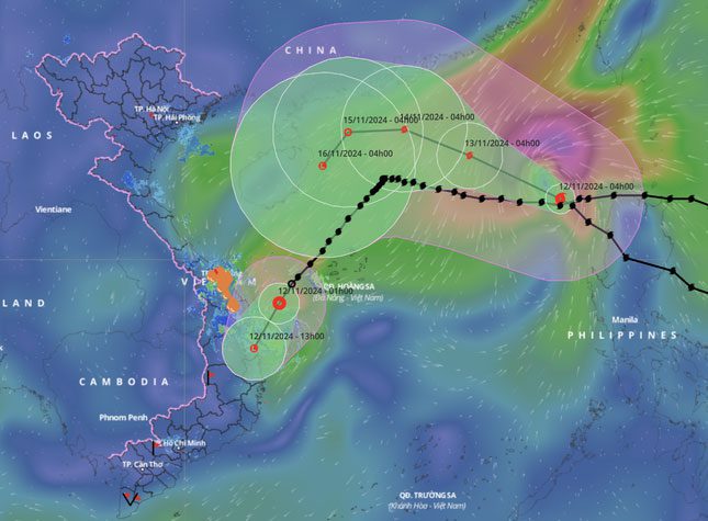 Today, the East Sea is also recording the activity of typhoons and tropical depressions.