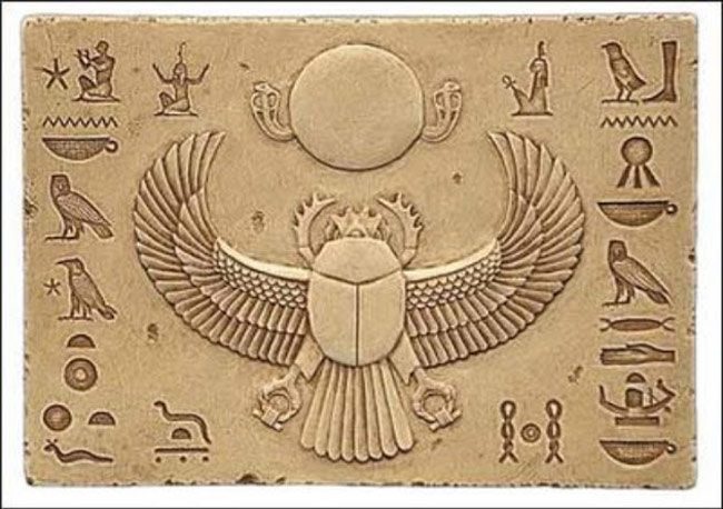 The scarab is a representation of the sun god Khepri related to rebirth