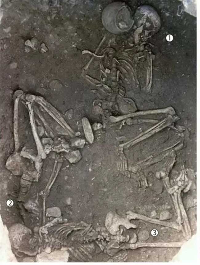 The remains of three women, two of whom were found in unusual positions.