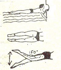 Freestyle technique: Practicing belly-down leg kicks in the water.