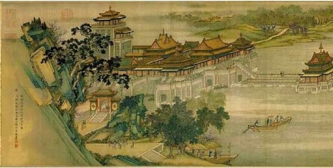 A section of the painting "Along the River During the Qingming Festival." 