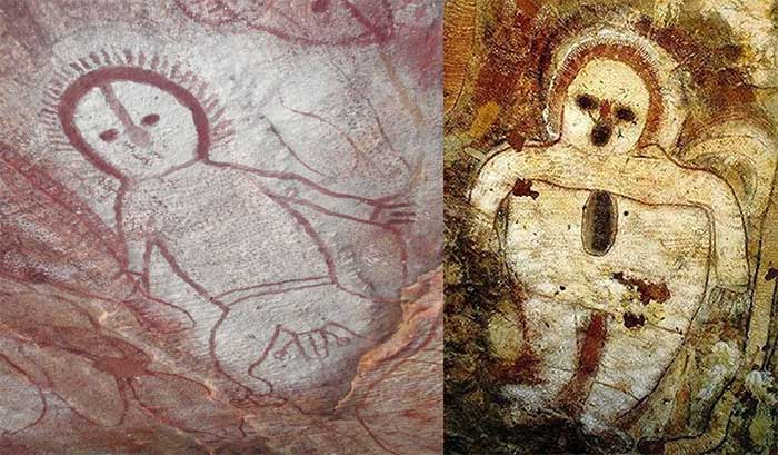 Wandjina rock art is evidence of Aboriginal culture.