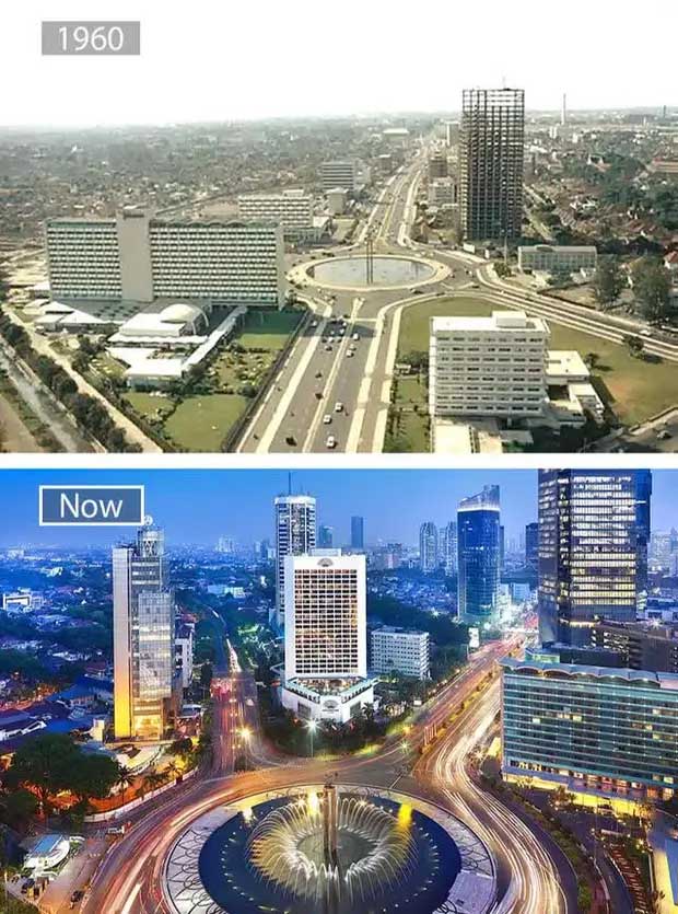 Jakarta, Indonesia - 1960 and now