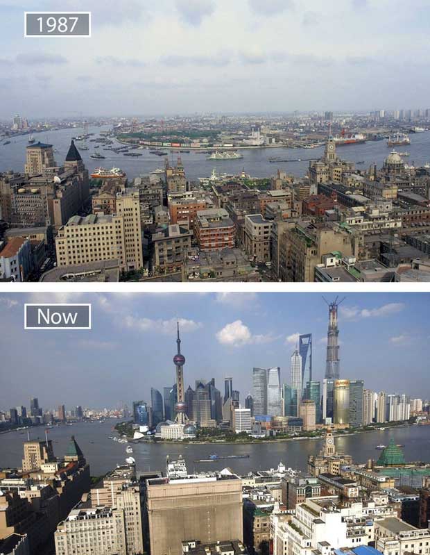 Shanghai, China - 1987 and now