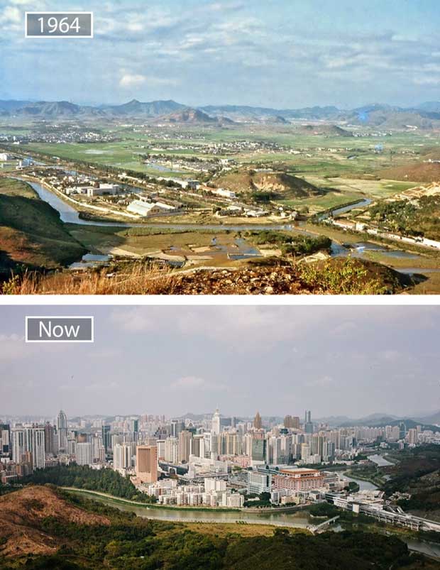 Shenzhen, China - 1964 and now