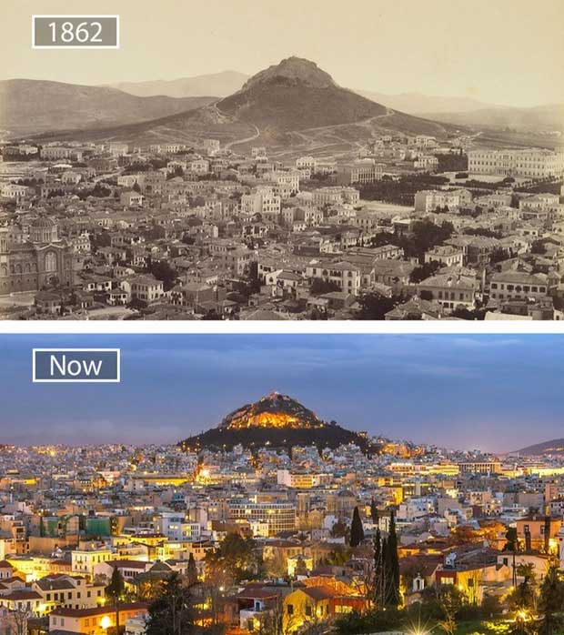 Athens, Greece - 1862 and now