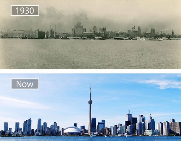 Toronto, Canada - 1930 and now