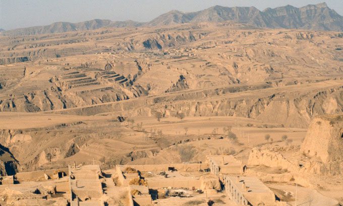 Loess landscape in Shaanxi Province, China.