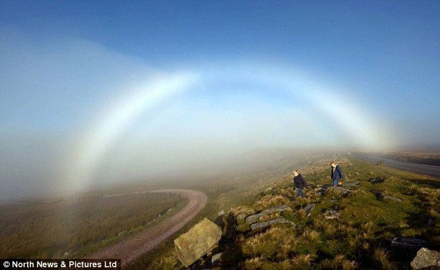 A white rainbow appeared in Brookline, Massachusetts, USA, in September 2014.