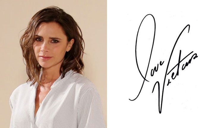 The signature of Victoria Beckham.