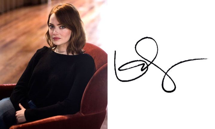 The signature of Emma Stone.