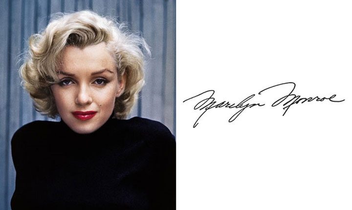 Marilyn Monroe has a quite graceful signature.