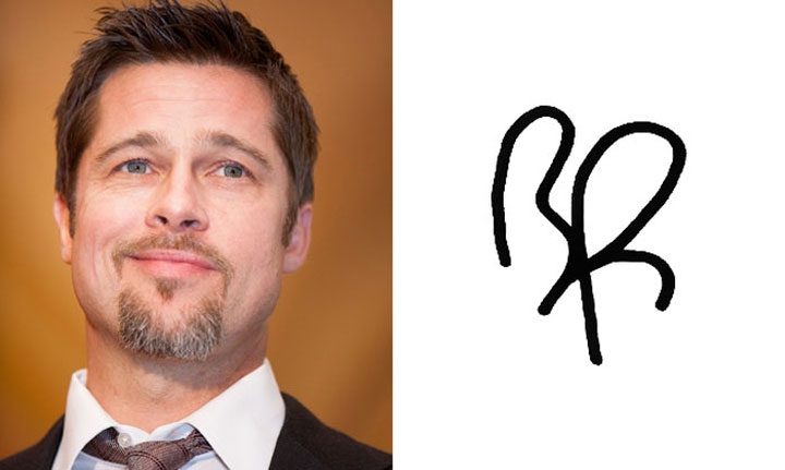 Brad Pitt's signature is surprisingly simple...