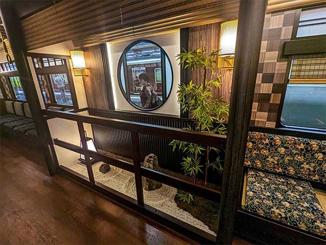 Train to Kyoto adorned with a Zen garden