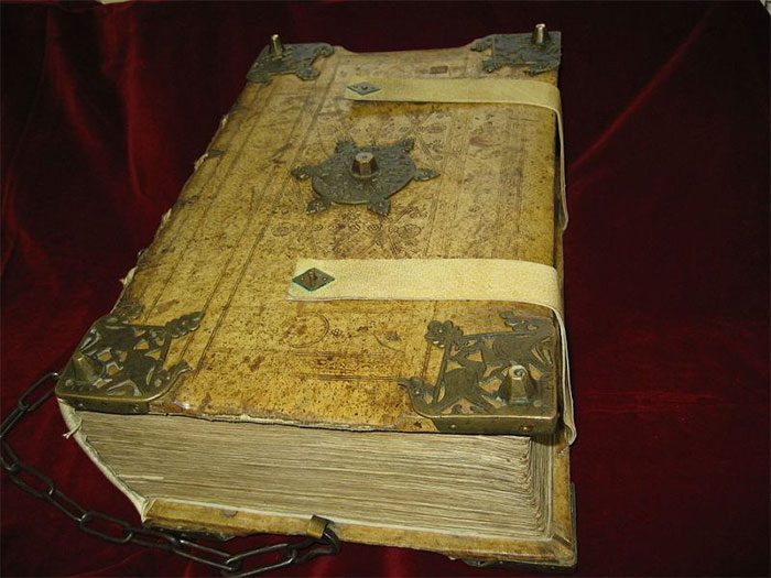 A giant ancient Codex consisting of 481 leaves and weighing about 15 kg.