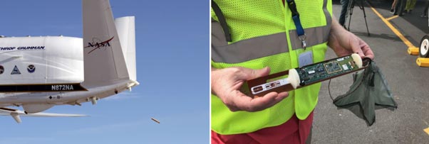 Dropsonde deployed from a hurricane hunter aircraft