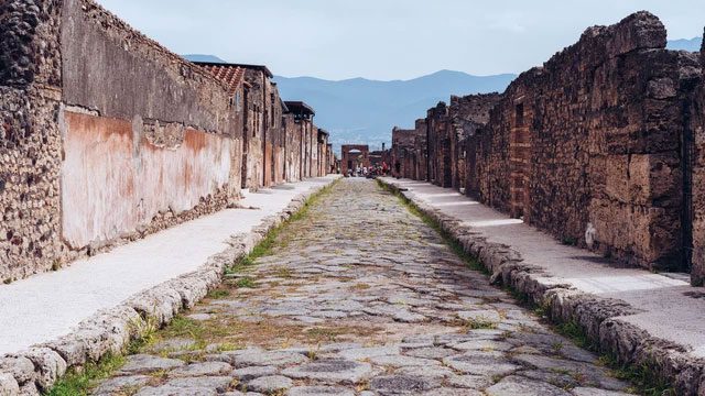 The ancient road leading to Rome.