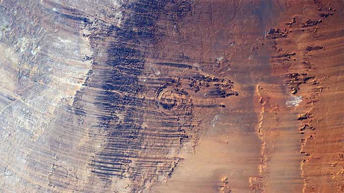 The ancient impact crater in a panoramic view