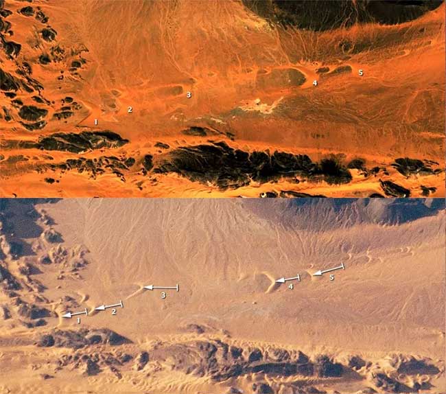 Image depicting some migrating sand dunes within the "sclera"