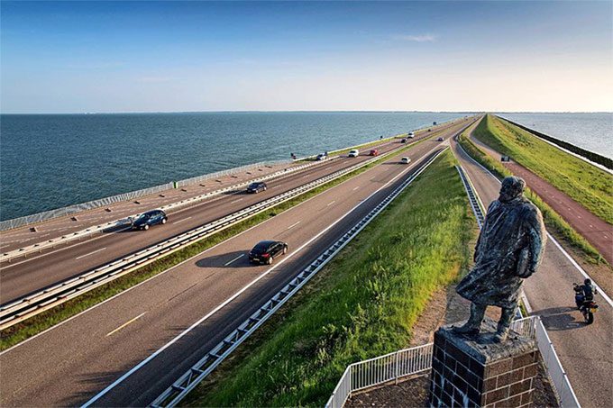 The monument to the father of the project - engineer Cornelis Lely (1854 - 1929)