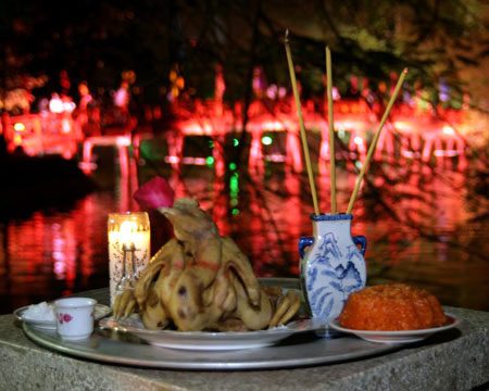 New Year's Eve Offering Table in Northern Vietnam