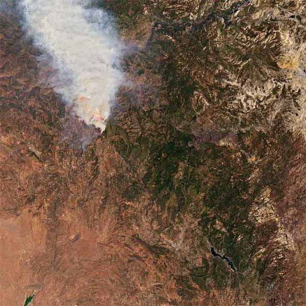 Oak Fire seen from NASA's satellite.