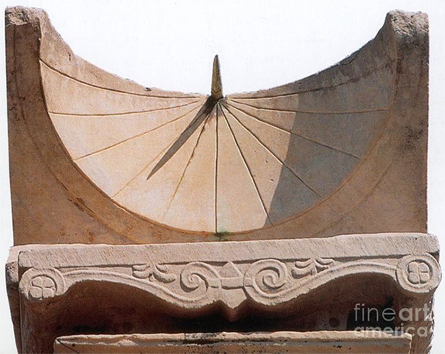 Roman sundial in Pompeii.