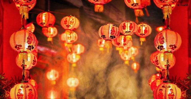 Lanterns, a popular decoration during the Lunar New Year.