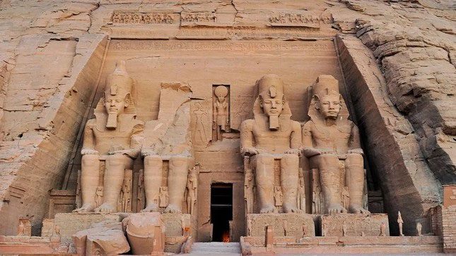 Temples at Abu Simbel honoring Pharaoh Ramesses II