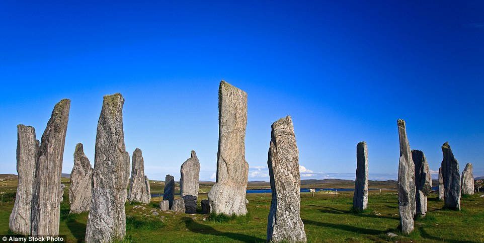 The Callanish Stones located on the Isle of Lewis are a prehistoric monument created by ancient tribes.