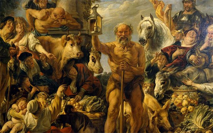 Diogenes wandered through the marketplace in Athens during the day with a lantern.