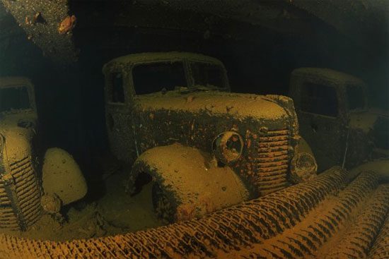 Engines that seem to still be running despite being submerged for over half a century