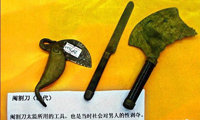 Tools used for the castration procedure