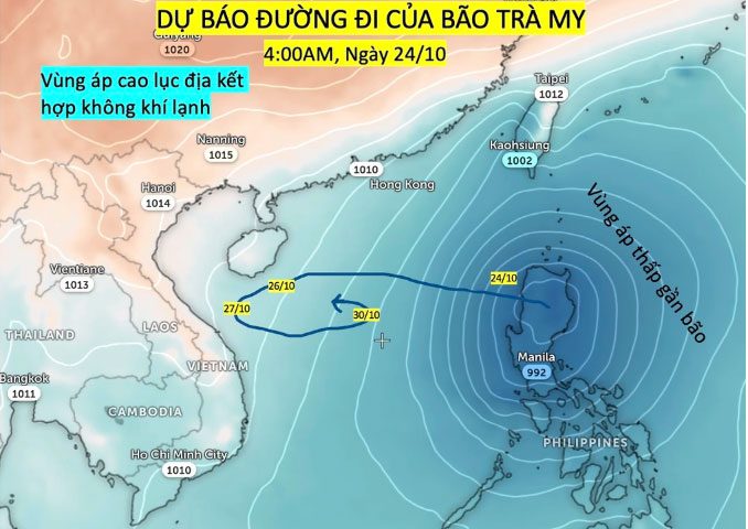 Typhoon Trà Mi may "circle around" before making landfall