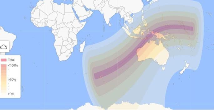 Path of the eclipse on April 20