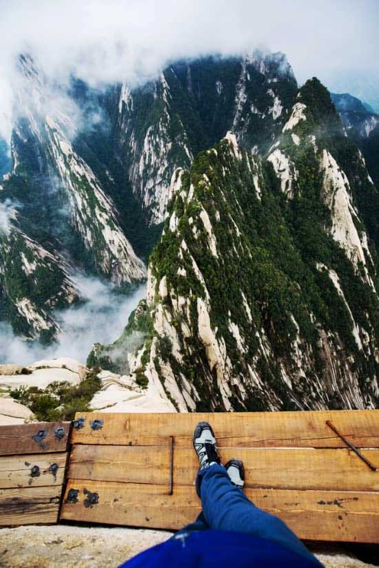 The mountain is surrounded by granite.