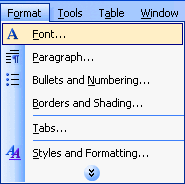 Format  Font