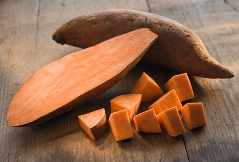 Like carrots, sweet potatoes are high in beta-carotene antioxidants, which help combat the formation of free radicals. Additionally, sweet potatoes are very rich in vitamin A, which helps slow down aging and may reduce the risk of cancer.