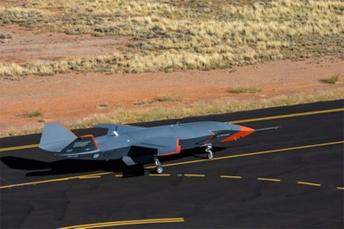 Boeing MQ-28 Ghost Bat during a high-speed ground test.