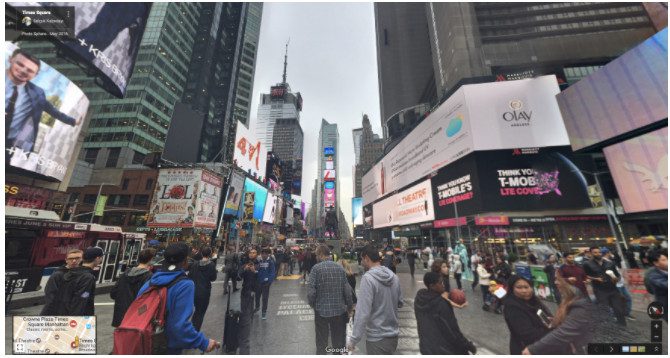 Google displays their Street View images on the base map.