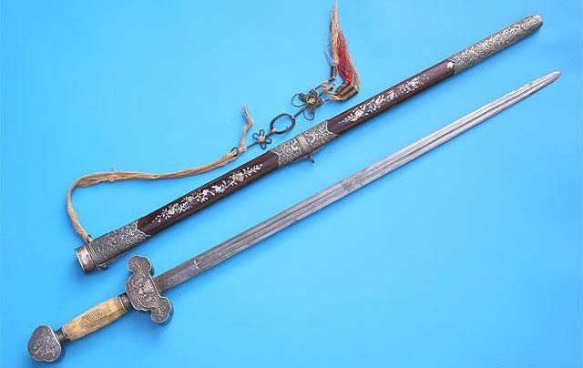 An ancient Vietnamese sword and its scabbard.