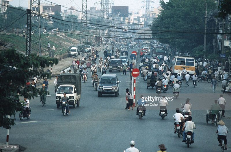 Tran Nhat Duat Street viewed from Long Bien Bridge.