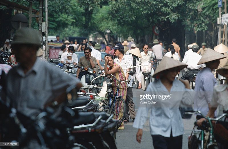 Rush hour on a street.