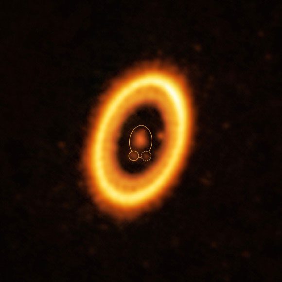 Around the central star PDS 70 is a large protoplanetary disk