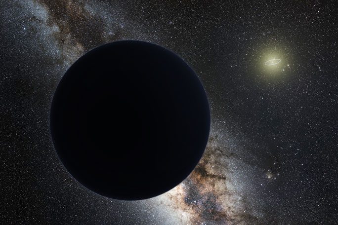 Could the ninth planet have a "glowing" moon?