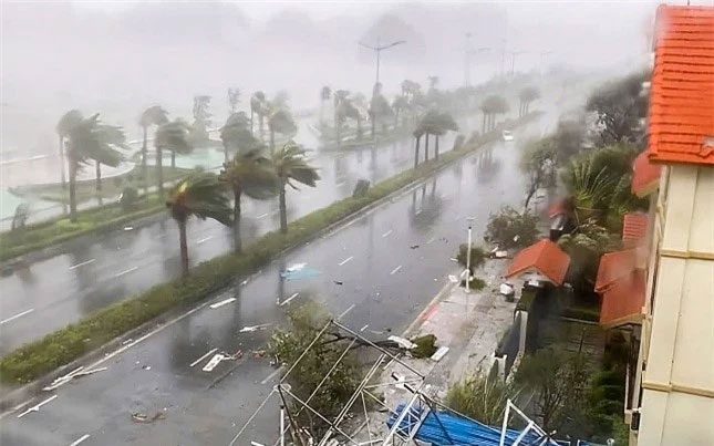 Destruction caused by the previous Typhoon Yagi.