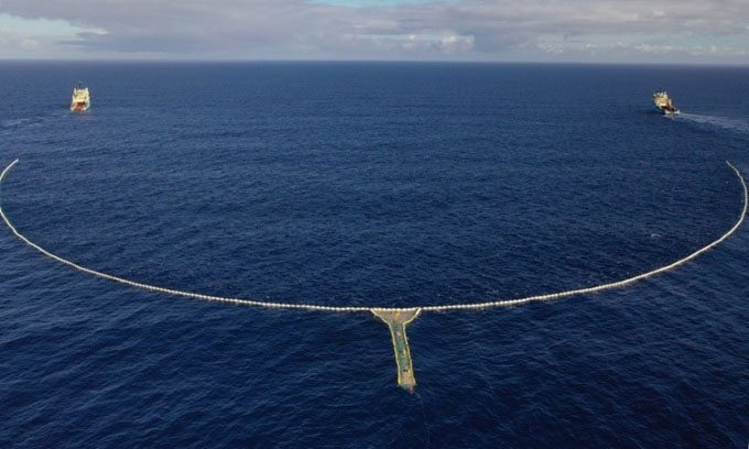 TOC's floating plastic waste cleanup system.